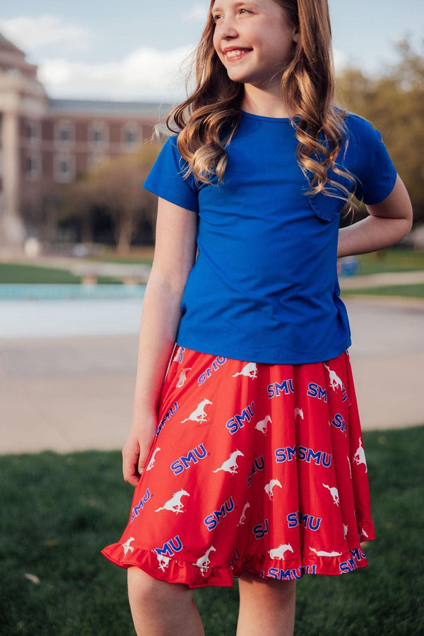 smu-red-mustang-ruffle-twirl-skort Mila & Rose - Sophia's StyleRuffle Twirl Skort-1